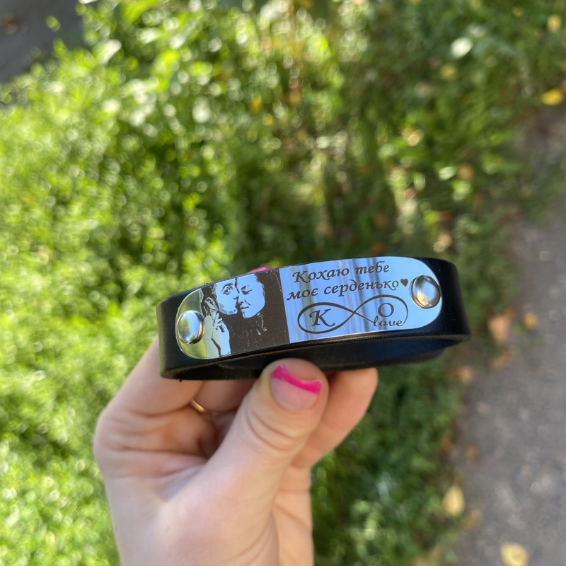 Шкіряний браслет широкий (італійська шкіра 15 мм)