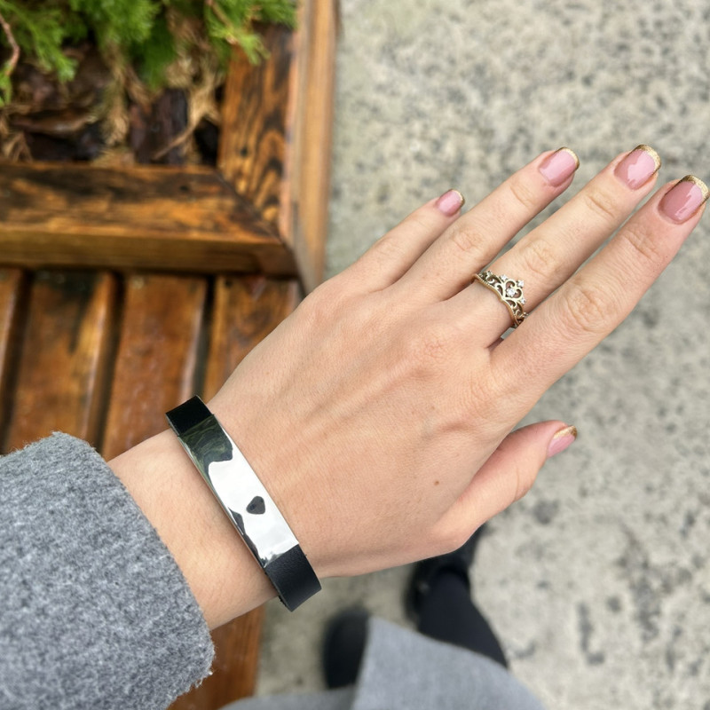 Новинка!! Шкіряний браслет на застібці з гравіюванням під замовлення