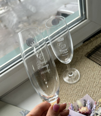 Весільні келихи З ЛАЗЕРНИМ ГРАВІЮВАННЯМ!