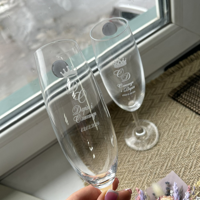 Весільні келихи З ЛАЗЕРНИМ ГРАВІЮВАННЯМ!