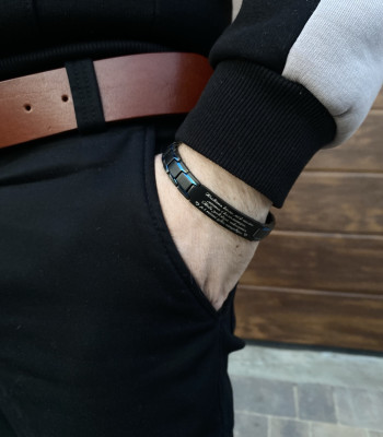 Металевий браслет для сина, подарунок від батьків 