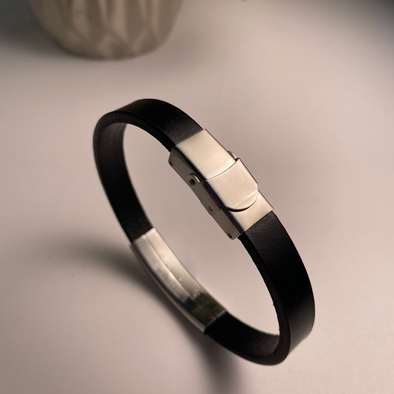 Подарунок мамі. Шкіряний браслет з написом від доньки або сина. Швидке виготовлення 