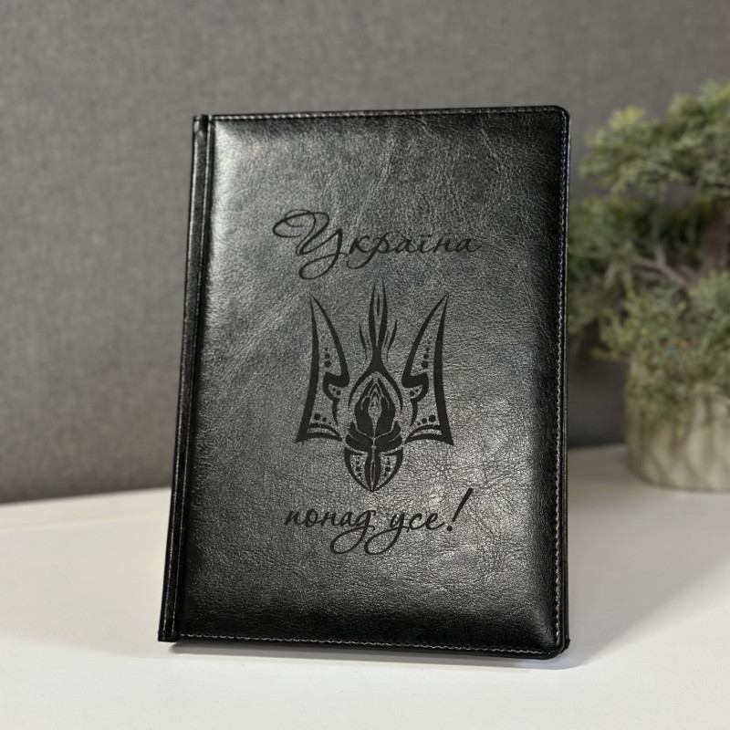 Сірий блокнот і ручка у коробці! Подарунок для начальника або директора