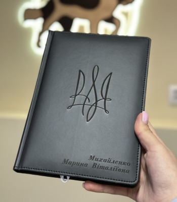 Сірий блокнот і ручка у коробці! Подарунок для начальника або директора