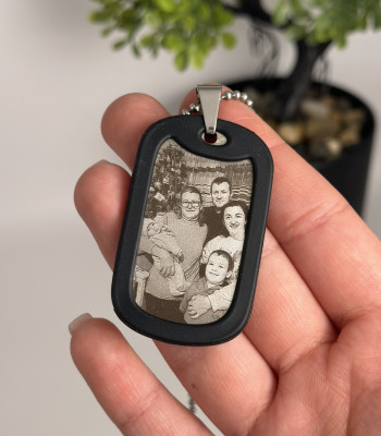 ЖЕТОН З ГРАВІЮВАННЯМ ФОТО ДЛЯ КОХАНОГО НА ПАМ'ЯТЬ.