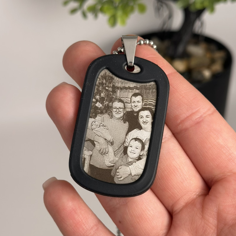 ЖЕТОН З ГРАВІЮВАННЯМ ФОТО ДЛЯ КОХАНОГО НА ПАМ'ЯТЬ.
