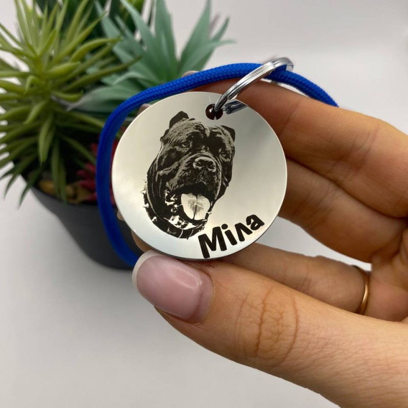 Адресник з фото для песика або котика. Якісний метал + глибоке гравіювання