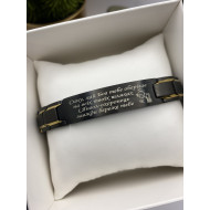 Металевий браслет чорний з золотом для сина